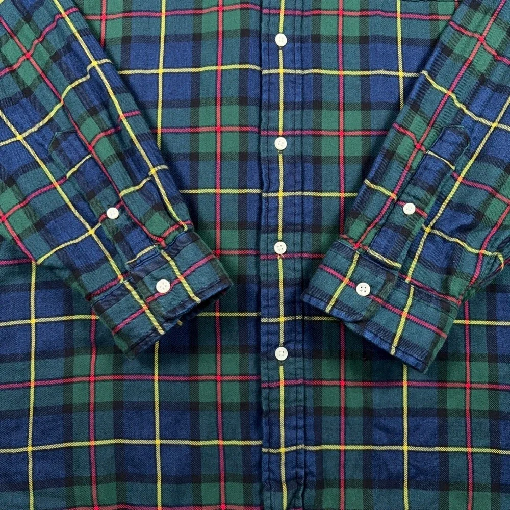 Polo Ralph Lauren Long Sleeve Sport Shirt Mens 2XLT Blue Plaid Cotton Button